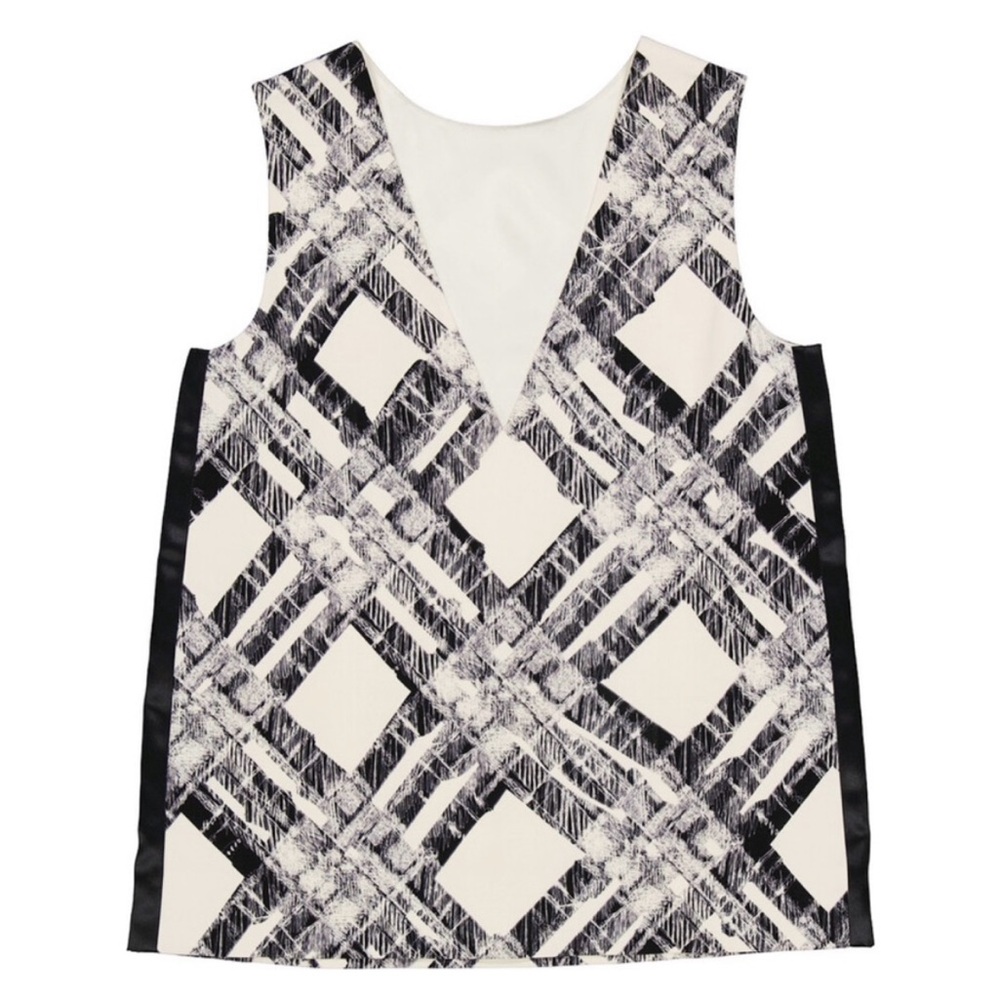Burberry Ladies Check
Print Wool Silk V-back Top, Size 2 NWT - Picture 5 of 7